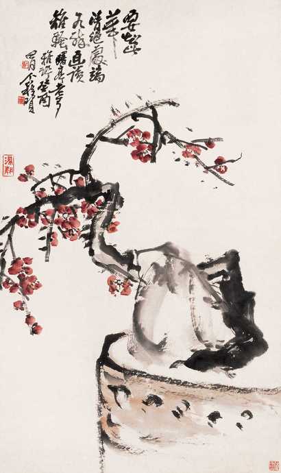 王个簃 红梅 镜心